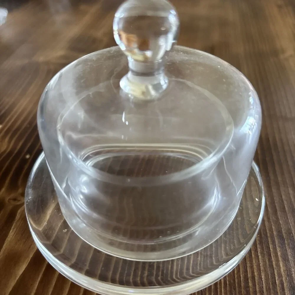 Heritage Vintage Round Retro Cottage MCM Single Serve Mini Covered Butter Dish
